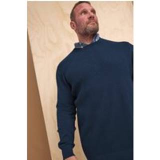 BadRhino Big & Tall BadRhino Big & Tall Blue 100% Cotton Cable Knitted Jumper