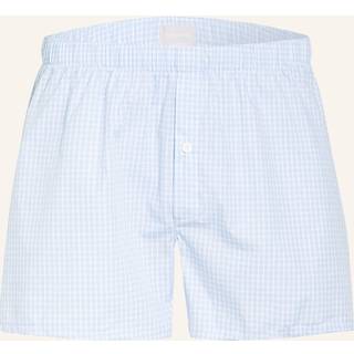 HANRO Herren Boxershorts blau Reine Baumwolle Gemustert