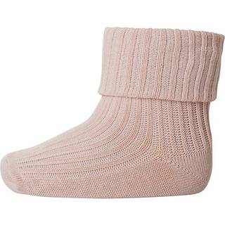 Mp Uldstrømper Rose Dust Melange Med Ribkant - Str. 25/28