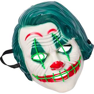 Halloween maske med LED - flere varianter - assorteret