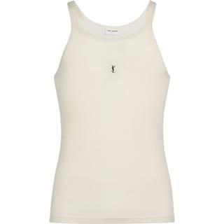 Saint Laurent Logo cotton jersey tank top - white - EU 46