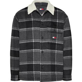 Tommy Jeans Check Sherpa Overshirt Black