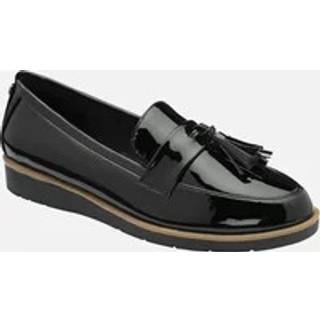 Lotus Lotus Black Wedge Loafers