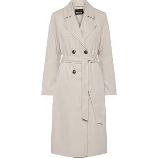 Pieces Pcscarlett LS trenchcoat Silver Gray XL