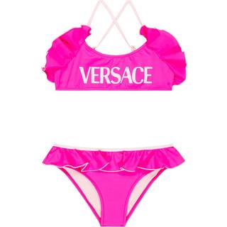 Versace Kids Logo ruffle-trimmed bikini - pink - Y 10