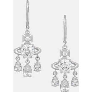 Vivienne Westwood Silver Joaquina Crystal Orb Three Drop Earrings - Silver