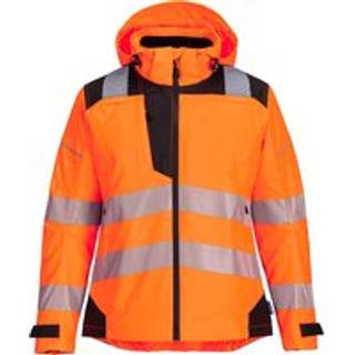 PW3 Hi-Vis regnjakke til kvinder - Orange/Sort (Størrelse: M)