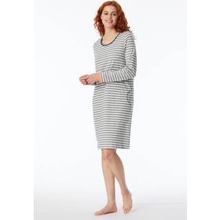 Schiesser Casual Essentials Long Sleeve Sleepshirt - Lt blue Stripe - 40