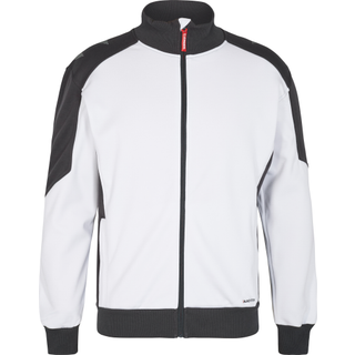 ENGEL Galaxy Sweat Cardigan med krave Hvid/Antrazitgrå 8830-233 6XL