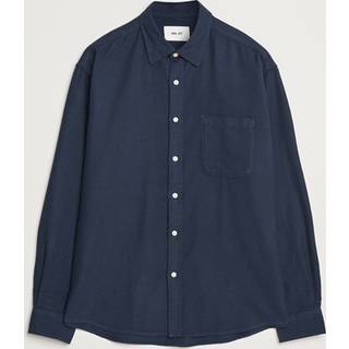 NN07 Deon Flannel Checked Shirt Navy Blue