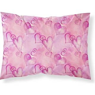 """" Caroline's Treasures Watercolor Hot Pink Hearts Pillowcase Standard Multicolor """"
