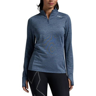 2XU Women's Ignition 1/4 Zip Indigo/Halogen Reflective, L