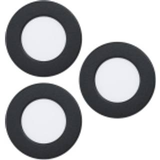 EGLO connect LED-indbygningslampe Fueva 6-Z, sort, 3-pak dæmpbar, Sort, Stue/spisestue, Plast, Moderne
