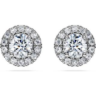 Eternity Strahlenkranz Ohrstecker, Im Labor gezüchtete Diamanten 2 ct tw, Runde Form, 18K Weißgold