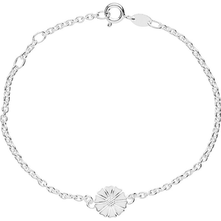 Lund Copenhagen Marguerit Armbånd sølv/hvid Ø 9 mm