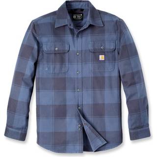 Carhartt Men's Flannel L/S Plaid Shirt Navy, XL