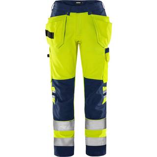 Fristads 2641 GPLU Håndværkerbukser Høj synlighed gul/marineblå Hi-Vis gul/marineblå