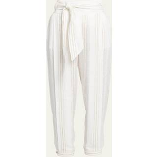 Loro Piana Gustel striped linen tapered pants - white - M