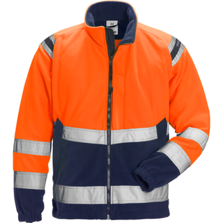 Fristads 119625 Hi Vis vindtæt fleece jakke kl.3 4041 / Arbejdsjakke Hi-Vis Orange/Marine M