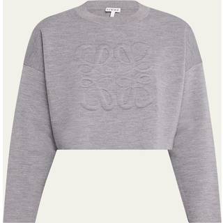 Loewe Anagram cropped wool-blend sweater - grey - XS