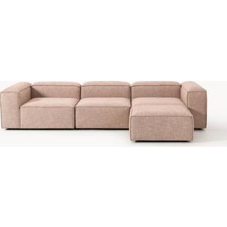 Modulær sofa Lennon (4-personers) i linnedblanding med puf (venstre/højre)