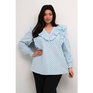 Kaffe Curve KCjerria Bluse - Blå - Str 42 - Damer