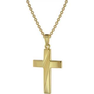 trendor 75814 Halskette mit Kreuz-Anhänger für Herren Gold auf Silber