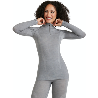 Falke Women Wool-Tech Long Sleeve Zip 38/S GREY-HEATHER