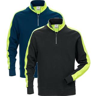 Fristads 111263 Sweatshirt med kort lynlås 7449 / Arbejdstrøje Sort 4XL