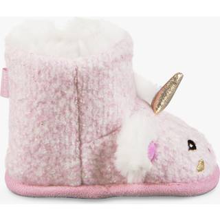 Totes Totes Pink Childrens Toddler Unicorn Bootie Slippers