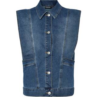 Pieces - Pcfemma Loose Denim Vest Fsy - 4745770 Medium Blue Denim