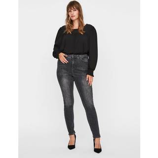 Lora Jeans high waisted (Curve) - Sort-grå denim - Dame - 50 - Vero Moda Curve