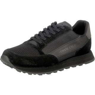 Armani Exchangetil mænd. XUX083XV263K001 Sneakers i læder og mesh sort (39), Fast, Blonder, Casual