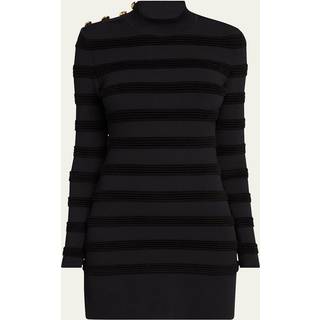 Tom Ford Velvet-trimmed turtleneck minidress - black - S