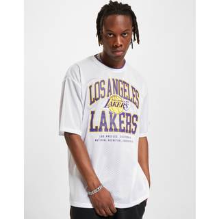 LA Lakers NBA Patch White Oversized Mesh T-Shirt newera adult unisex White newera adult unisex White newera adult unisex White newera adult unisex Whi - 2xl