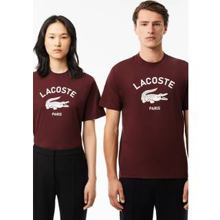 Lacoste Paris Logo T Shirt Burgundy