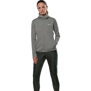 Salewa Women's Puez Waffle Hybrid PL Hooded Jacket Fleecejakke Damer størrelse 34 farve grå