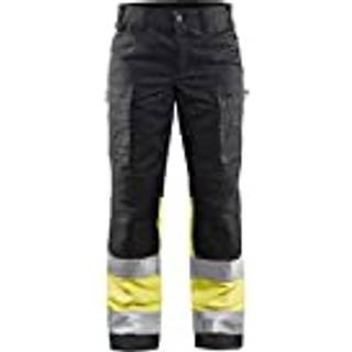 Blåkläder 7161 Dame High Vis Buks med stretch / Dame High Vis Arbejdsbuks med stretch - D25 - Sort/High Vis Gul