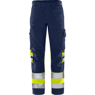 Fristads 134238 HiVis Green bukser kl.1. 2649 GPLU / Arbejdsbukser Hi-Vis gul/Marine C62