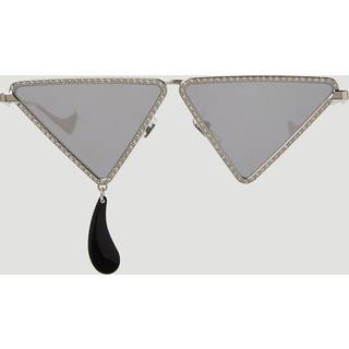 Gucci Studded Geometric Sunglasses - Frau Sonnenbrillen Silver One Size