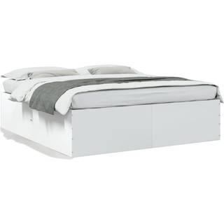 sengestel 200x200 cm konstrueret træ hvid