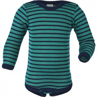 Engel Baby Body L/S mit Druckknöpfen geringelt Børn størrelse 98/104 farve blå/turkis