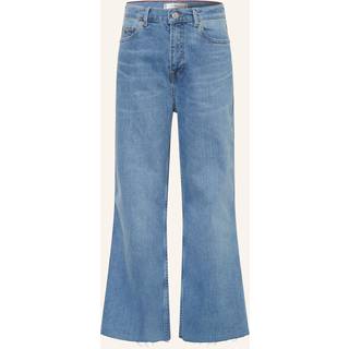 Wide Leg Faded Ankle Jeans