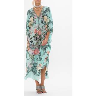 Camilla Gathered floral silk kaftan - multicoloured - One Size