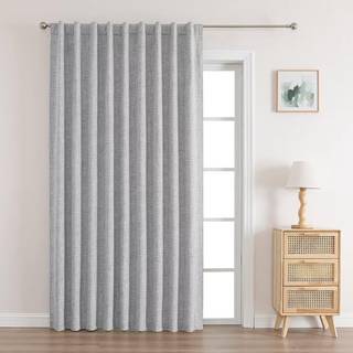 Joydeco 100% mørklægningsgardiner 108 tommer lange naturlige linnedrapes 1 paneler sæt burg til soveværelse stue sort ud mørkningsgardin termisk