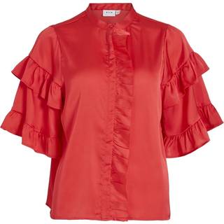VILA dame bluse VIKAVAS - Poppy Red - 36