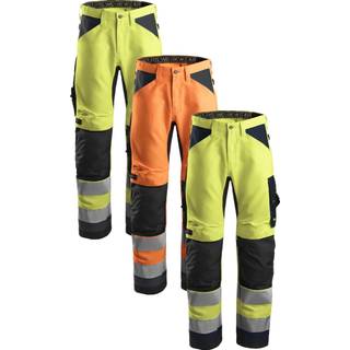 Snickers 6331 high-vis arbejdsbukser+, klasse 2 gul/navy 96