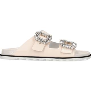 Roger Vivier Slidy Viv&#39; leather slip-on sandals - white - EU 35