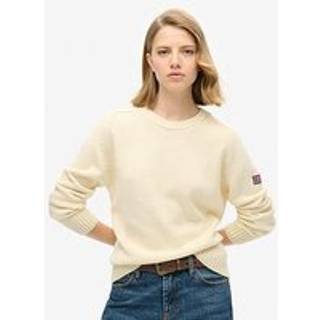 Superdry Superdry White Slouchy Knitted Crew Sweatshirt