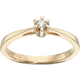 Prinsesse Ring i 14kt. guld m. 0,05ct. diamant